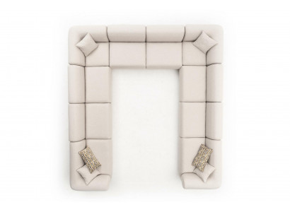Sofa Kształt U Sofa Tapicerowana Salon Narożnikowa kanapa Modern Design Żywy krajobraz