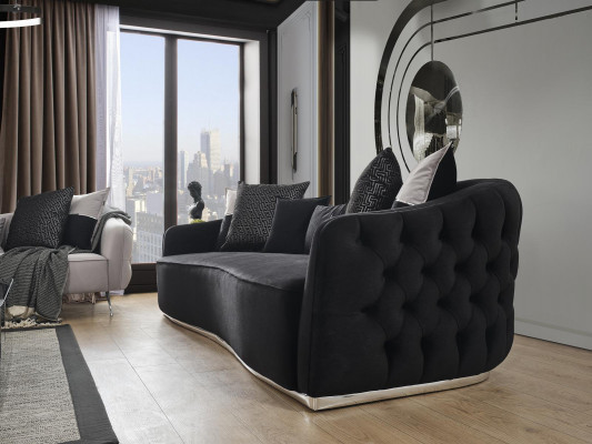 Zestaw sofowy Sofa Fotel 431 miejsce do siedzenia Materiał Luksusowe Sofy Biały Czarny