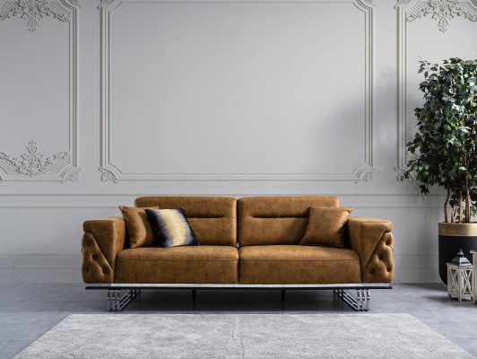 Chesterfield Zestaw sofowy Sofa 431 miejsce do siedzenia sztuczna skóra Sofy Czarny