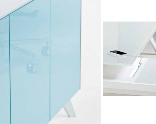 Kredens Nowoczesny Kredens Niebieski Kredens Szafa Szafka na dokumenty Szkło Biurowe Frezza Nowy