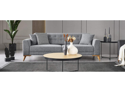 Nowoczesna trzyosobowa sofa szara luksusowe Meble w salonie 223cm