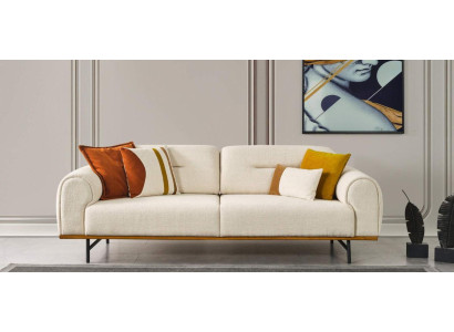 Nowoczesna Sofa 3 miejsce do siedzenia Luksusowe beżowe meble Design w kanapach do salonu