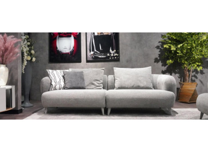 Luksusowa Sofa 3 - miejsce do siedzenia Design Szary Kolor miękka Sofa Podkładka Włókienniczy Big xxl
