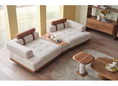 Nowoczesna Sofa Beżowa 3 Siedziba Luksusowe Meble do Salonu Design Trzyosobowa Styl Big xxl