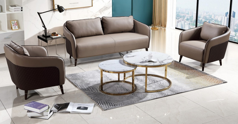 Zestaw sofowy Kanapa Biurowa Podkładka Sofa Zestaw 3+1+1 Skóra Kanapy Sofy Całkowicie Nowe