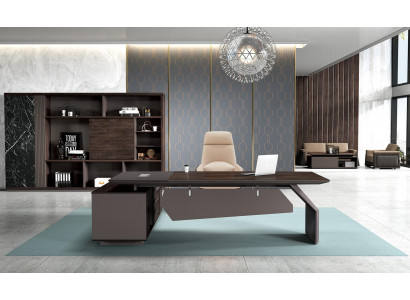 Biurko Szefa Kuchni 260 x 220 cm Umeblowanie Tabela Office Stoły od zaraz