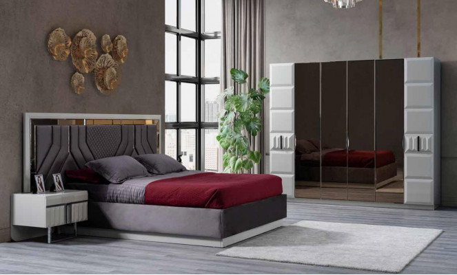 Design Sypialnia Meble Szafa Zestaw Łóżko Kompletne umeblowanie 4 sztuki.