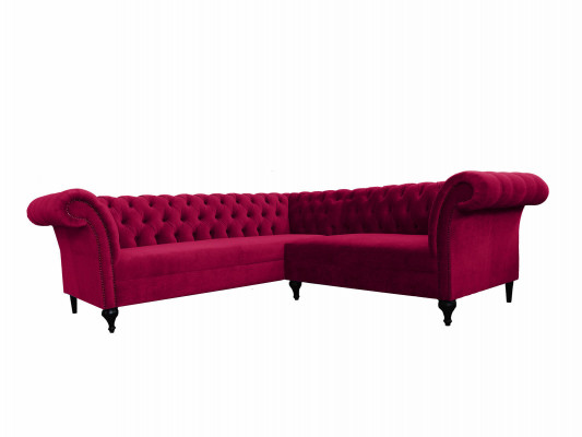 Nowoczesna kanapa narożna Chesterfield Narożnikowa kanapa designerska sofa kanapa Sofa skórzana Aksamit