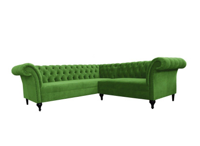 Zielona Stylowa Narożnikowa kanapa Chesterfield Couch Designerskie Sofy w kształcie litery L Podkładka Meble