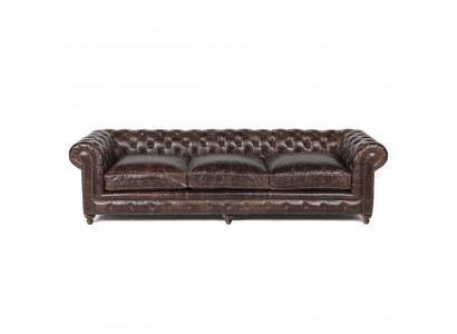 Brązowa Chesterfield Sofa Couch Podkładka Materiał Skóra Couchen Podkładka Ustawić Big XXL