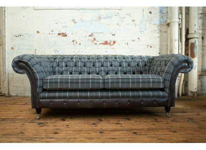 Sofa Chesterfield Trzyosobowa Podkładka Design Kanapy Sofy Ustawić Szare