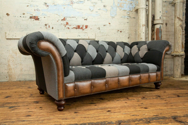 Kanapa Chesterfield Design Kanapy 3-osobowe Materiał Sofa Siedziba Podkładka Sofy
