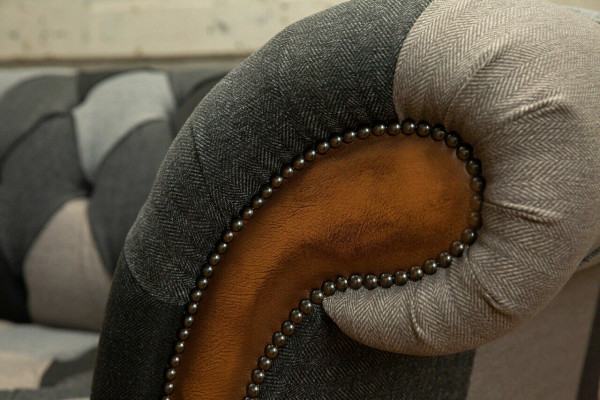 Kanapa Chesterfield Design Kanapy 3-osobowe Materiał Sofa Siedziba Podkładka Sofy