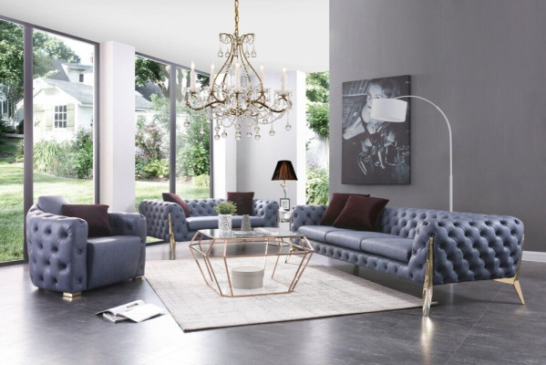 Luksusowa Sofa Sofa Podkładka Siedziba 3+2+1 Ustawić Chesterfield Obcios