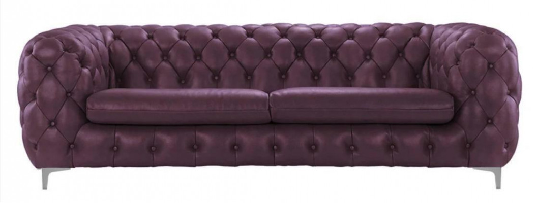 Sofa Chesterfield Brązowa xxl Duża Skóra Meble do Salonu 4 miejsce do siedzenia Fioletowy Żółty Zielony