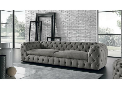 Klasyczna kanapa trzyosobowa Podkładka 3 miejsce do siedzenia Materiałowa sofa Chesterfield