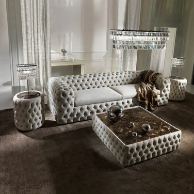 Klasyczna trzyosobowa kanapa salonowa Podkładka sofa 3 miejsce do siedzenia skórzana sofa 240cm Nowość