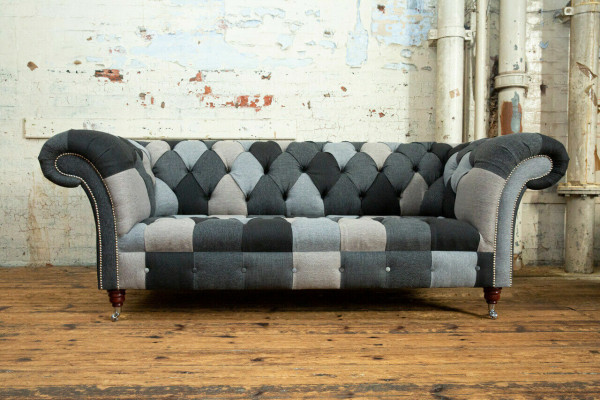 Sofa 3 miejsce do siedzenia Projekt kanapy Chesterfield Siedziba Ustawić Skórę Włókienniczą Podkładka Nowość
