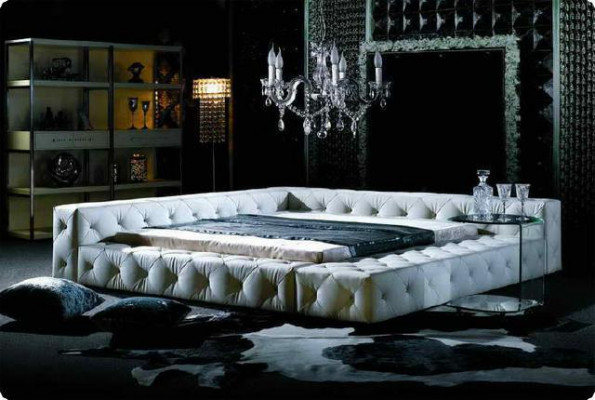 Designerski, luksusowy system łóżka wodnego Chesterfield