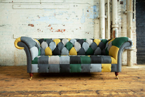 Sofa Trzyosobowa Podkładka Design Sofa Sofa 3-osobowa Siedziba Sofy Pokój Meble Green Modern