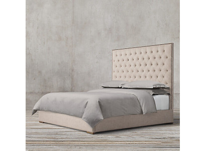 Designerskie Chesterfield Łóżko Sypialnia Włókienniczy Skóra Podkładka 140/160/180/200 cm