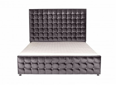 Designerskie czarne łóżko Chesterfield z Kryształowe kamienie luksusowe Meble