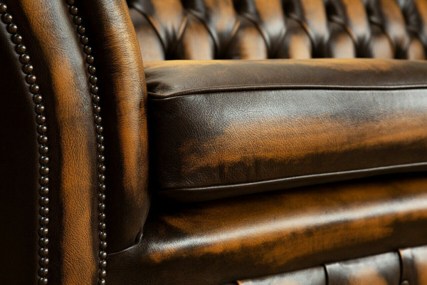 Noble Chesterfield Brown Trzyosobowa Luksusowa Podkładka Kanapy Designerskie Sofy