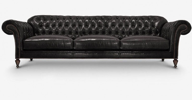 Klasyczny Chesterfield Zestaw sofowy Kompletny zestaw Ustawić Sofę Podkładka Skóra