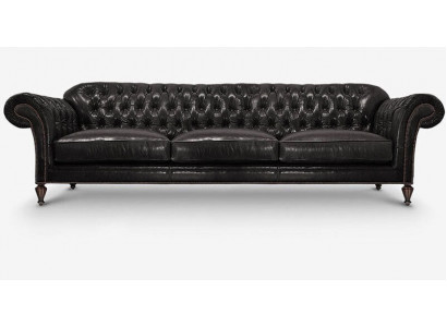 Klasyczny Chesterfield Zestaw sofowy Kompletny zestaw Ustawić Sofę Podkładka Skóra