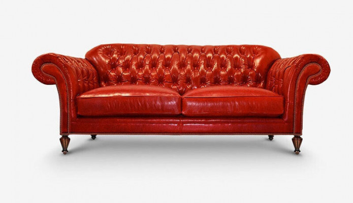 Klasyczny Chesterfield Zestaw sofowy Kompletny zestaw Ustawić Sofę Podkładka Skóra
