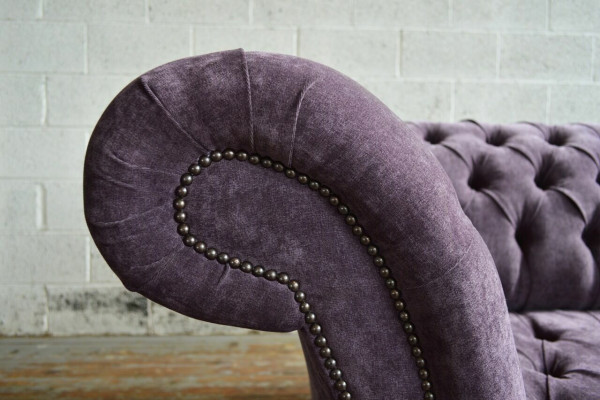 Fioletowy Chesterfield Luxury Couch Sofa Podkładka 4 miejsce siedzące Kanapy Siedziba Ustawić