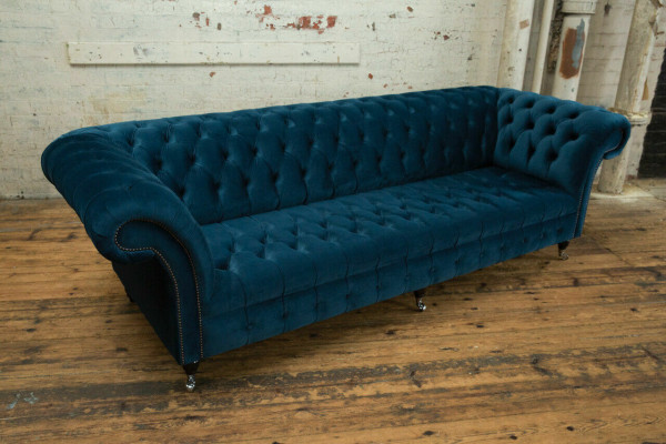 Design Chesterfield Zestaw sofowy 4 miejsce do siedzenia Material Couch Sofa Podkładka Sofy 265cm