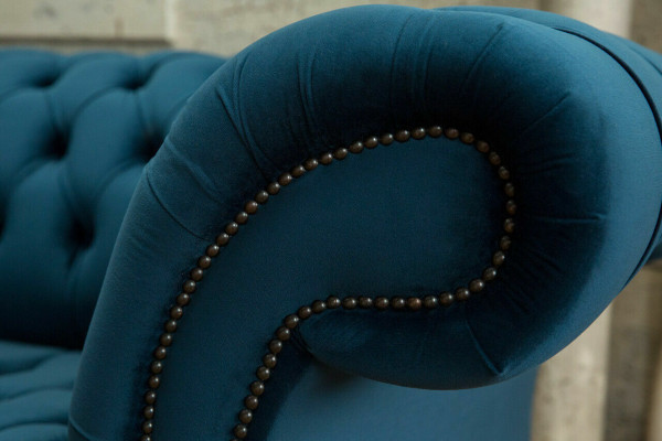 Design Chesterfield Zestaw sofowy 4 miejsce do siedzenia Material Couch Sofa Podkładka Sofy 265cm