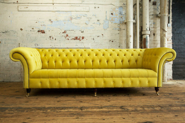 Design Sofa 4 miejsce do siedzenia Podkładka Luxury Classic Włókienniczy Chesterfield Sofas Couch