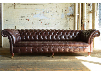 Sofa 4 miejsce do siedzenia Couch design Chesterfield Podkładka Siedziba Ustawić Skóra Włókienniczy Nowość