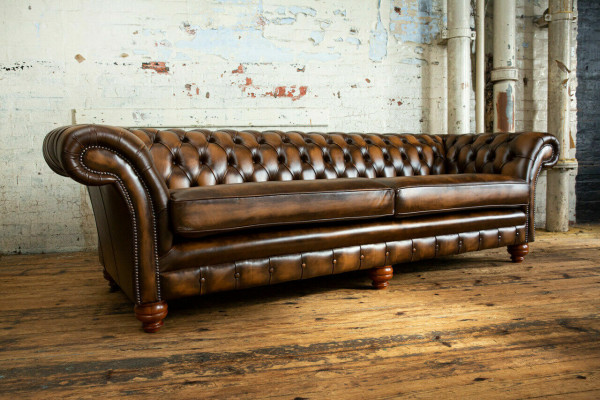Sofa Chesterfield 4 miejsce do siedzenia Salon Sofa Kanapy Podkładka Sofy Nowa XXL Big
