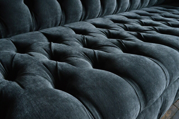Designerska Szary Chesterfield Couch Duża Sofa 4-miejsce siedzące Podkładka Meble