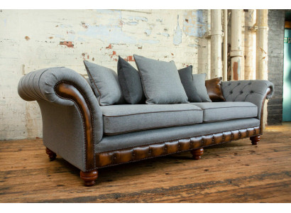 Klasyczna Sofa Chesterfield Design 4 miejsce do siedzenia Podkładka Luksusowe Kanapy Włókiennicze