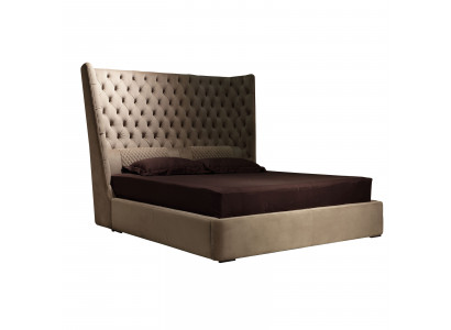 Łóżko angielskie Duże Chesterfield Podwójne łóżko Designer Hotel Aksamit Meble