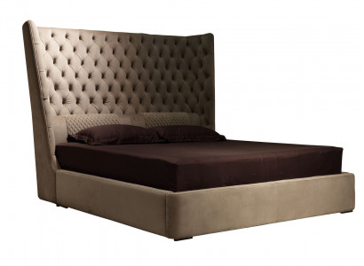 Łóżko angielskie Duże Chesterfield Podwójne łóżko Designer Hotel Aksamit Meble
