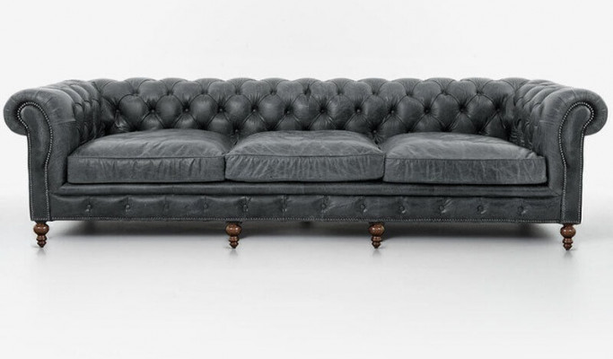 Chesterfield Zestaw sofowy Sofa Couch Podkładka 321 miejsce do siedzenia Skóra Kanapy