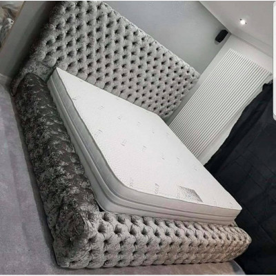 Nowoczesne Stylowe Łóżko Chesterfield Sypialnia łóżka Włókiennicze Meble