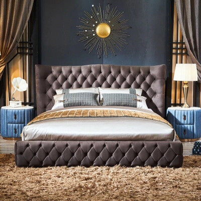 Chesterfield Big Łóżko Big Zagłówek Ears bed Podkładka Podwójne łóżko