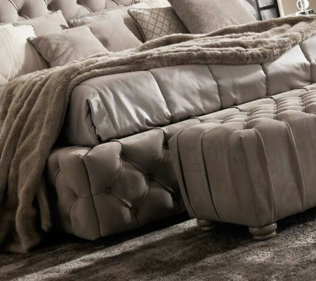 Oryginalne łóżko Chesterfield Łóżko Double Hotel łóżka Włókiennicze Podkładka 160x200cm Materiał Nowy