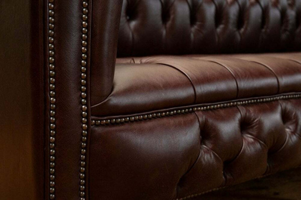 Brązowa 4-osobowa sofa Chesterfield klasyczna luksusowa barokowa sofa w stylu rokoko