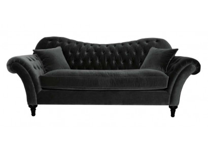 Kanapy Podkładka Sofa Sofy Chesterfield Czarny Trzyosobowy Materiał Pokój Dzienny Nowe