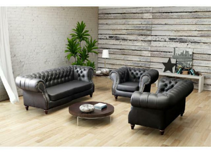 Chestefield Zestaw sofowy skórzana sofa Sofa Podkładka Ustawić Kanapa 3+2+1 Nowość