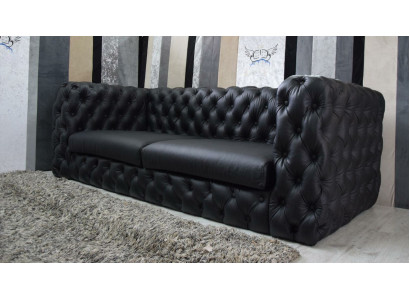 Black Chesterfield 3 miejsce do siedzenia Sofa Designer Luxury Ustaw