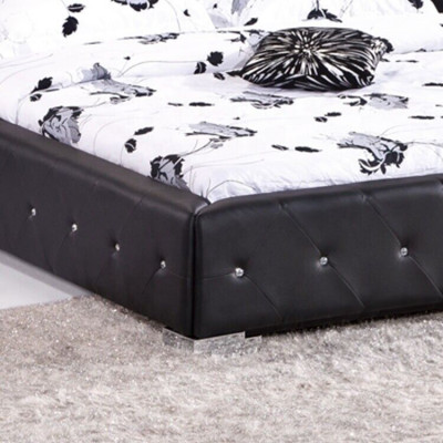 Chesterfield Big Łóżko XXL Zagłówek łóżka Podkładka Hotel Aksamit Czarny Materiał uszy