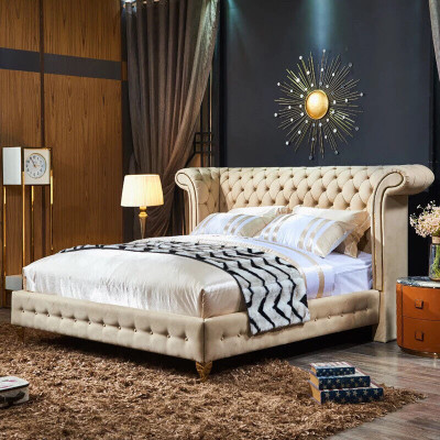 Chesterfield Design Podkładka English Podwójne łóżko Beige 140/160/180x200 cm